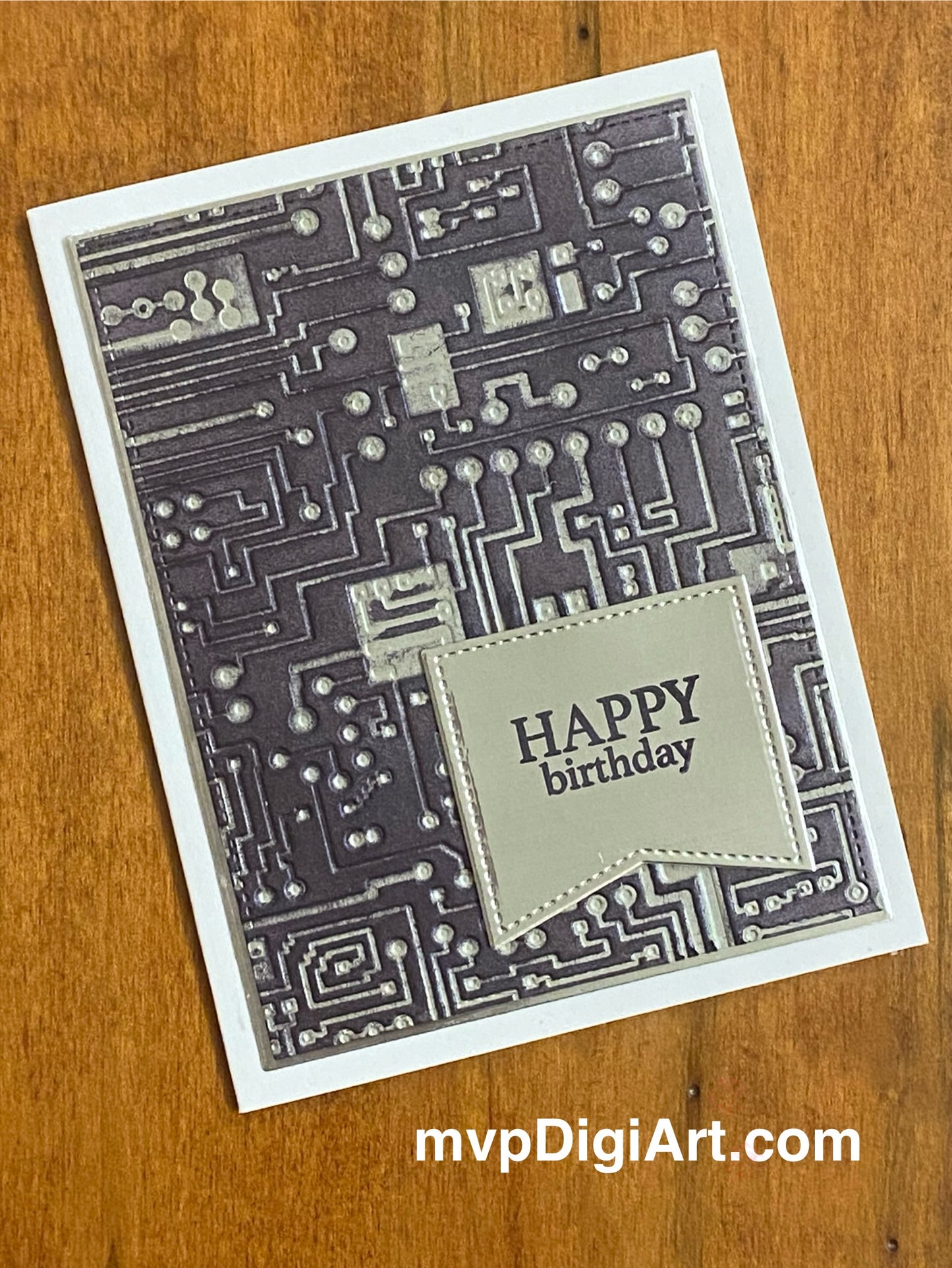Handmade Happy Birthday Card | Circuit Board v1