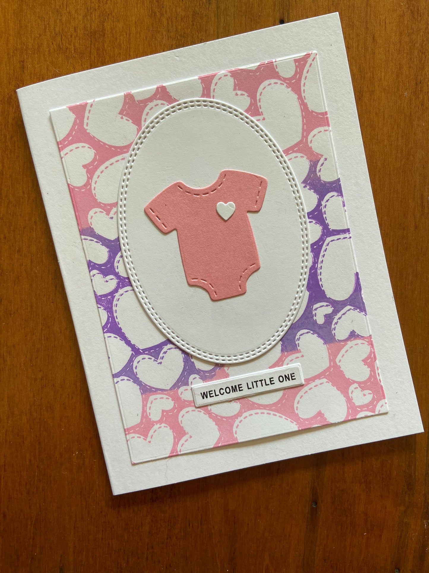 Welcome Little One Onsie Handmade Shower Card