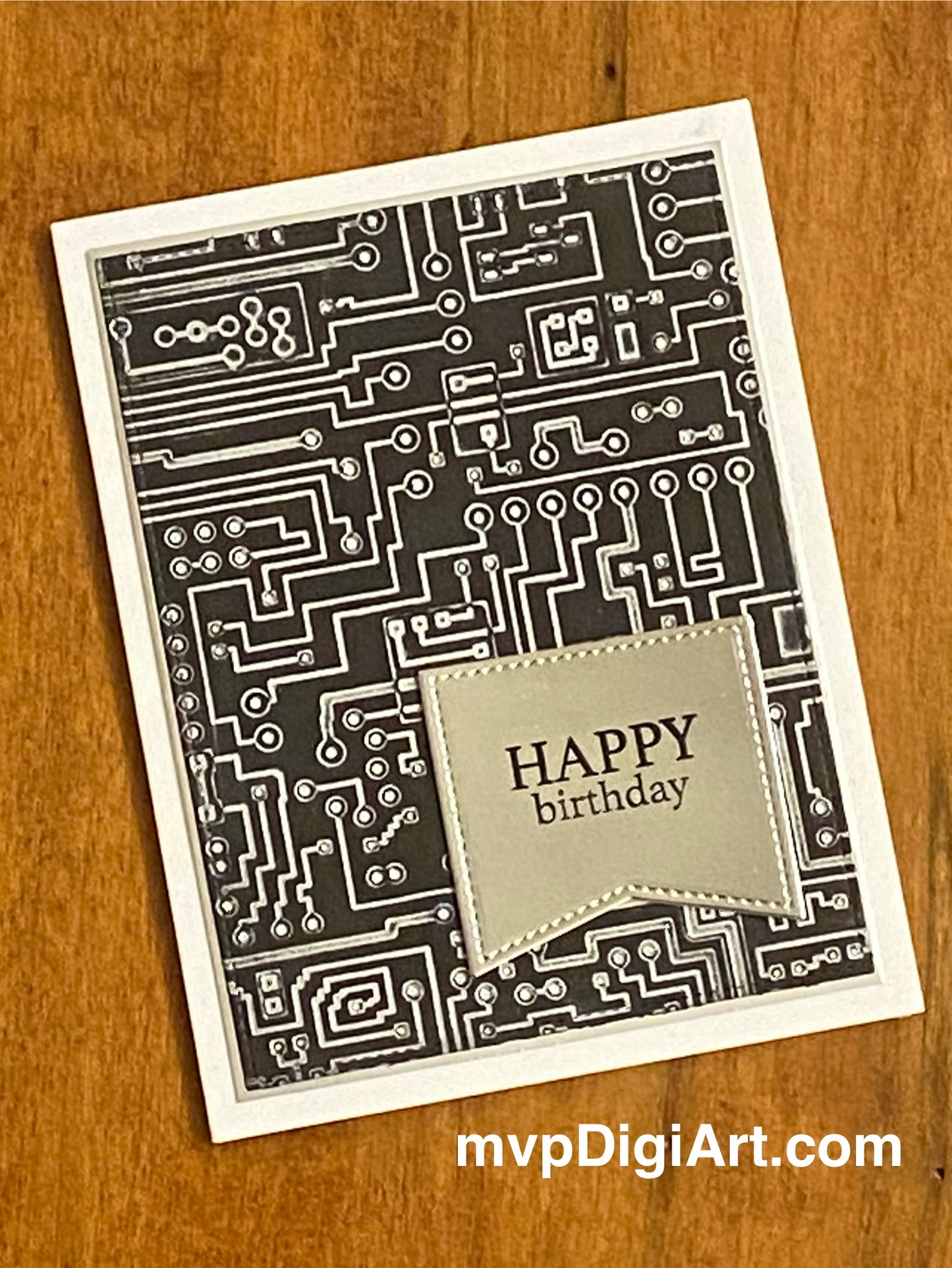 Handmade Happy Birthday Card | Circuit Board v1