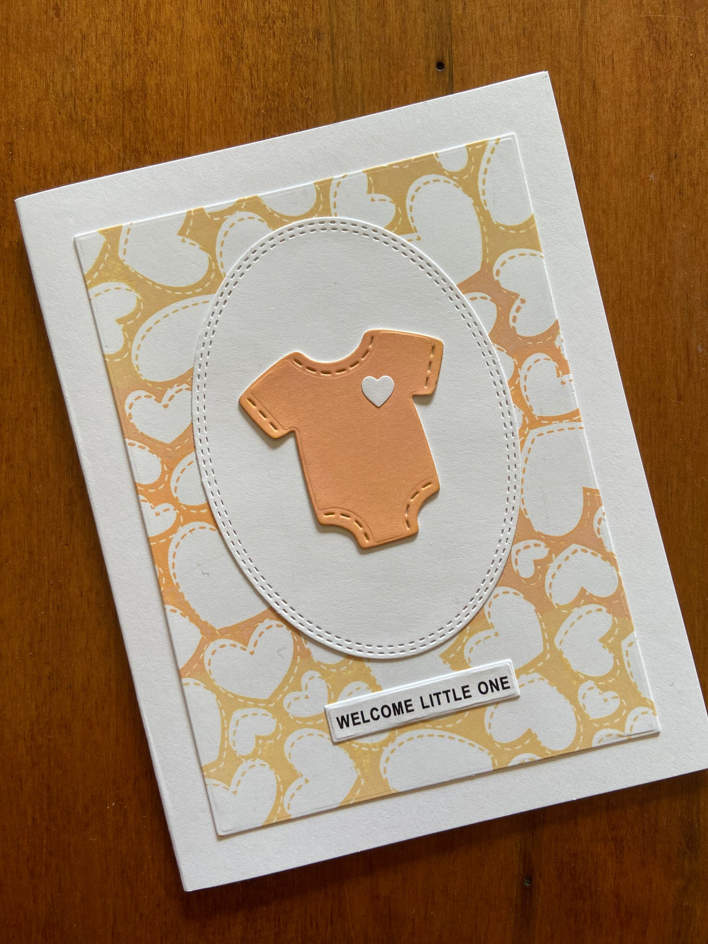 Welcome Little One Onsie Handmade Shower Card