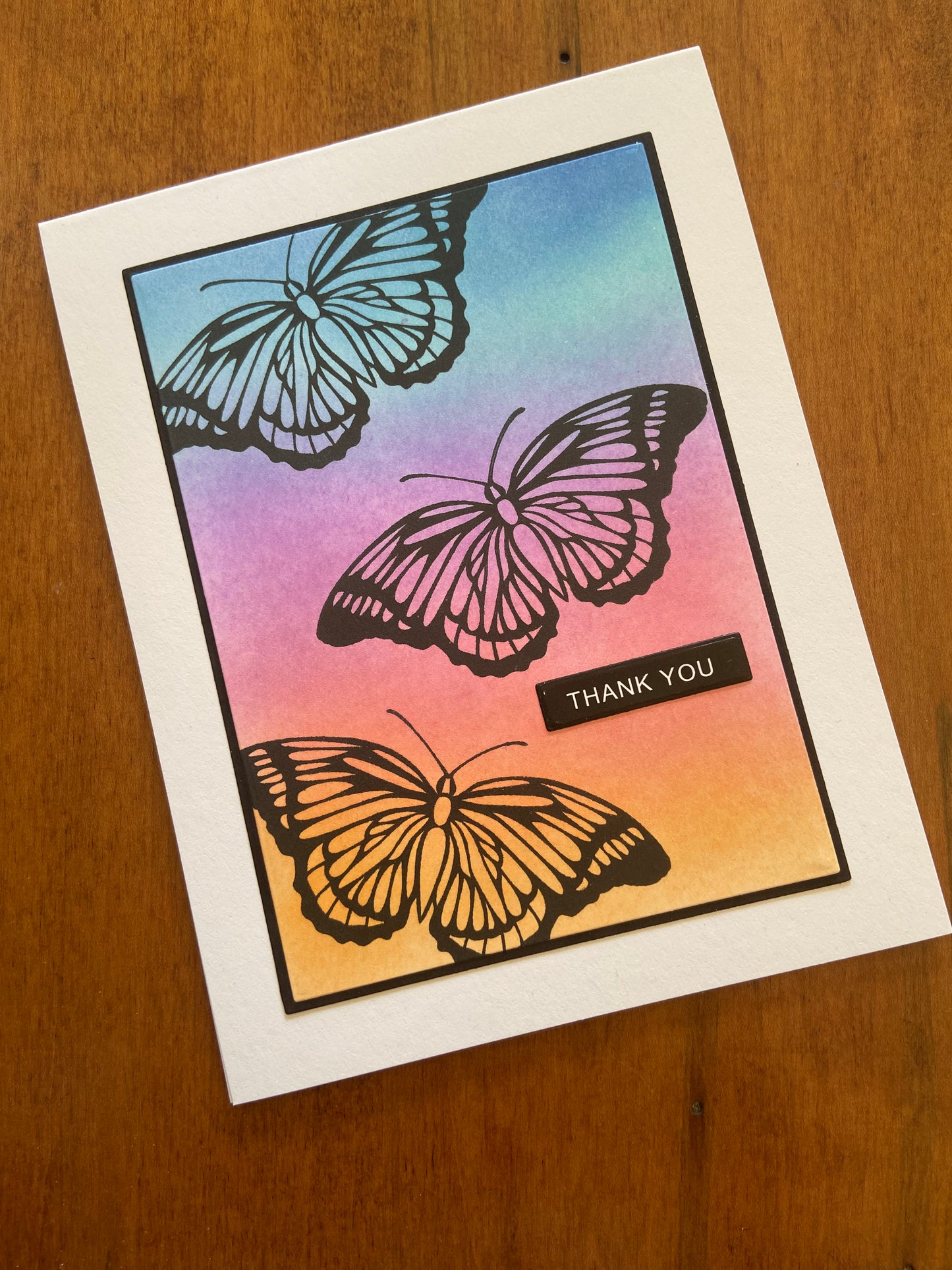 Multi Occasion Handmade Card Set; Butterfly Silhouettes | 4 Pack