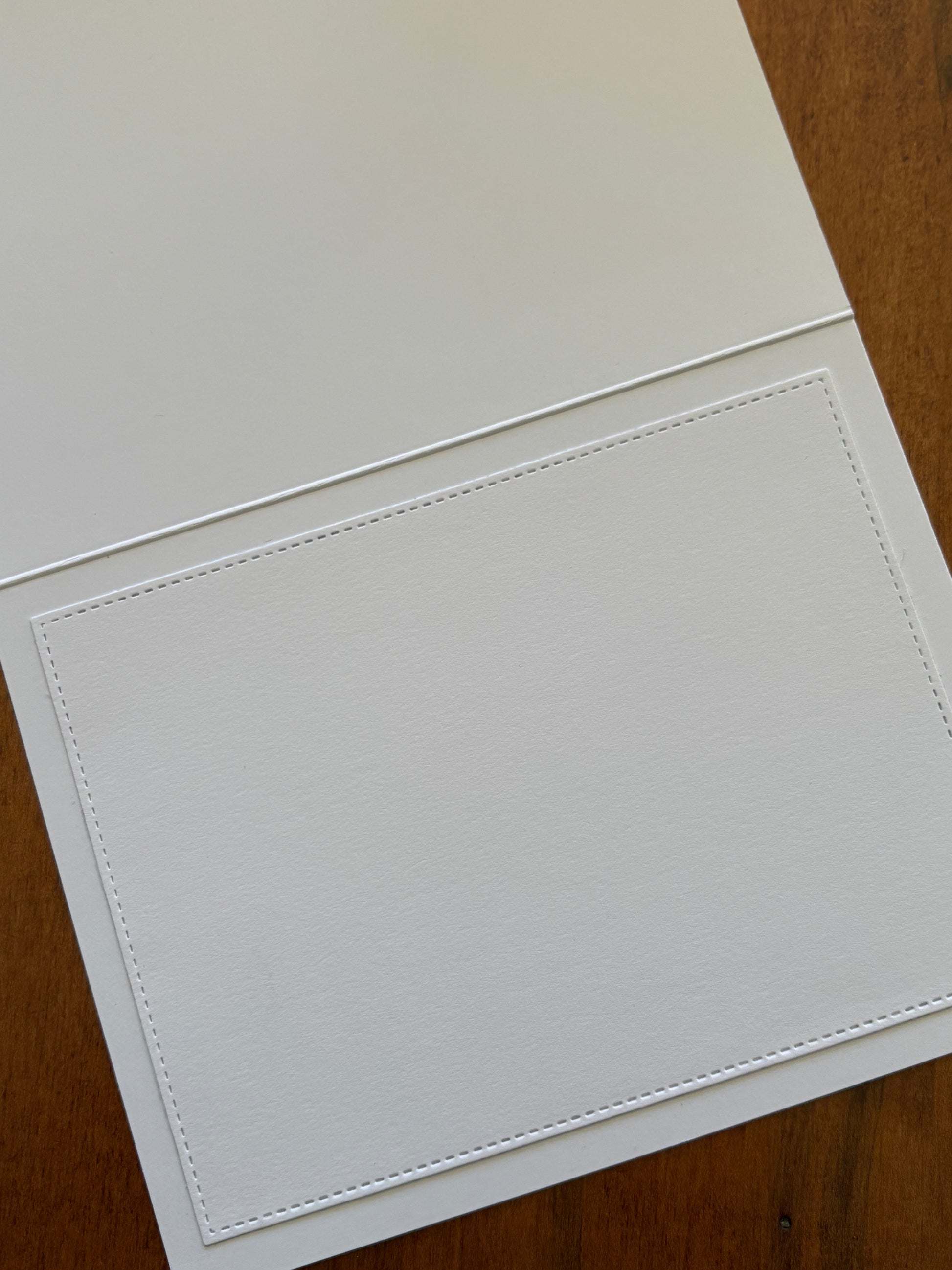 Inside of card is lined with a panel for your personal message