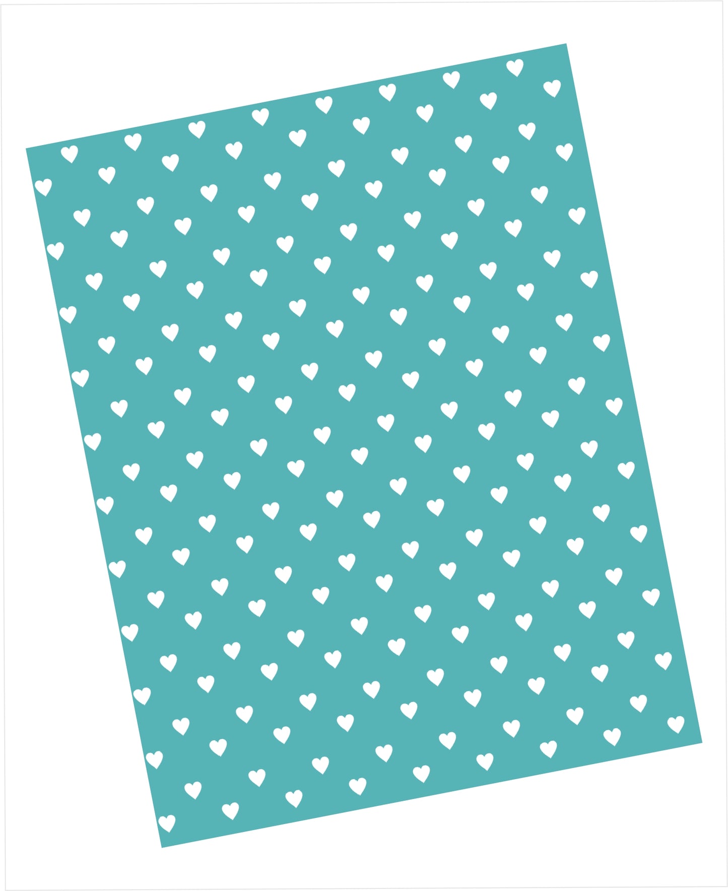 Teal paper with tiny white heart pattern