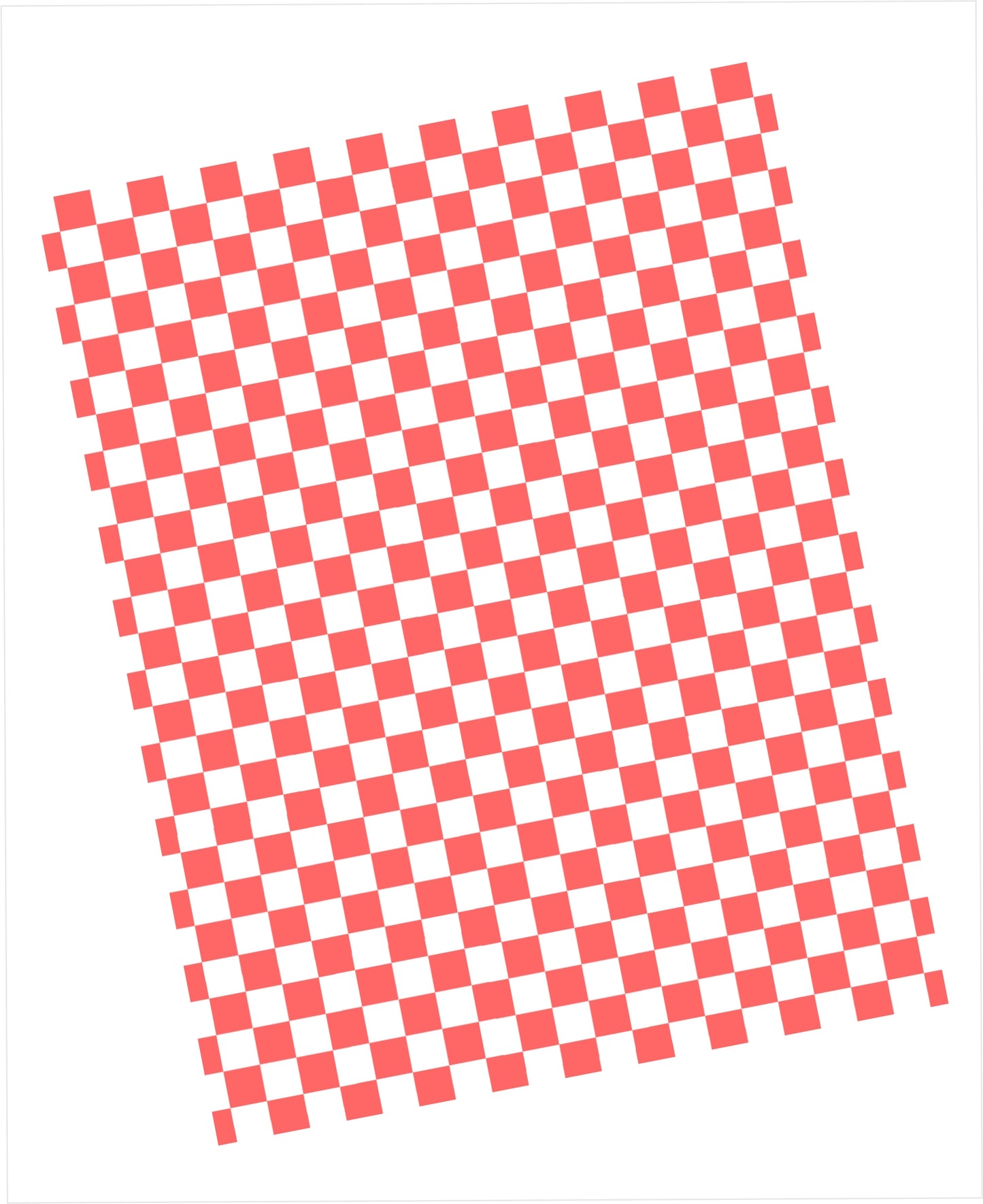 Coral pink and white checkered pattern