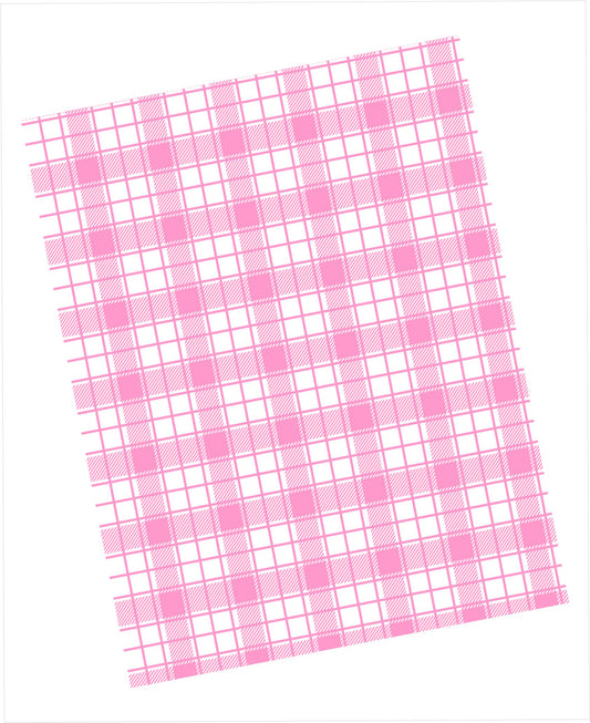 Cardstock with pink and white classic plaid pattern