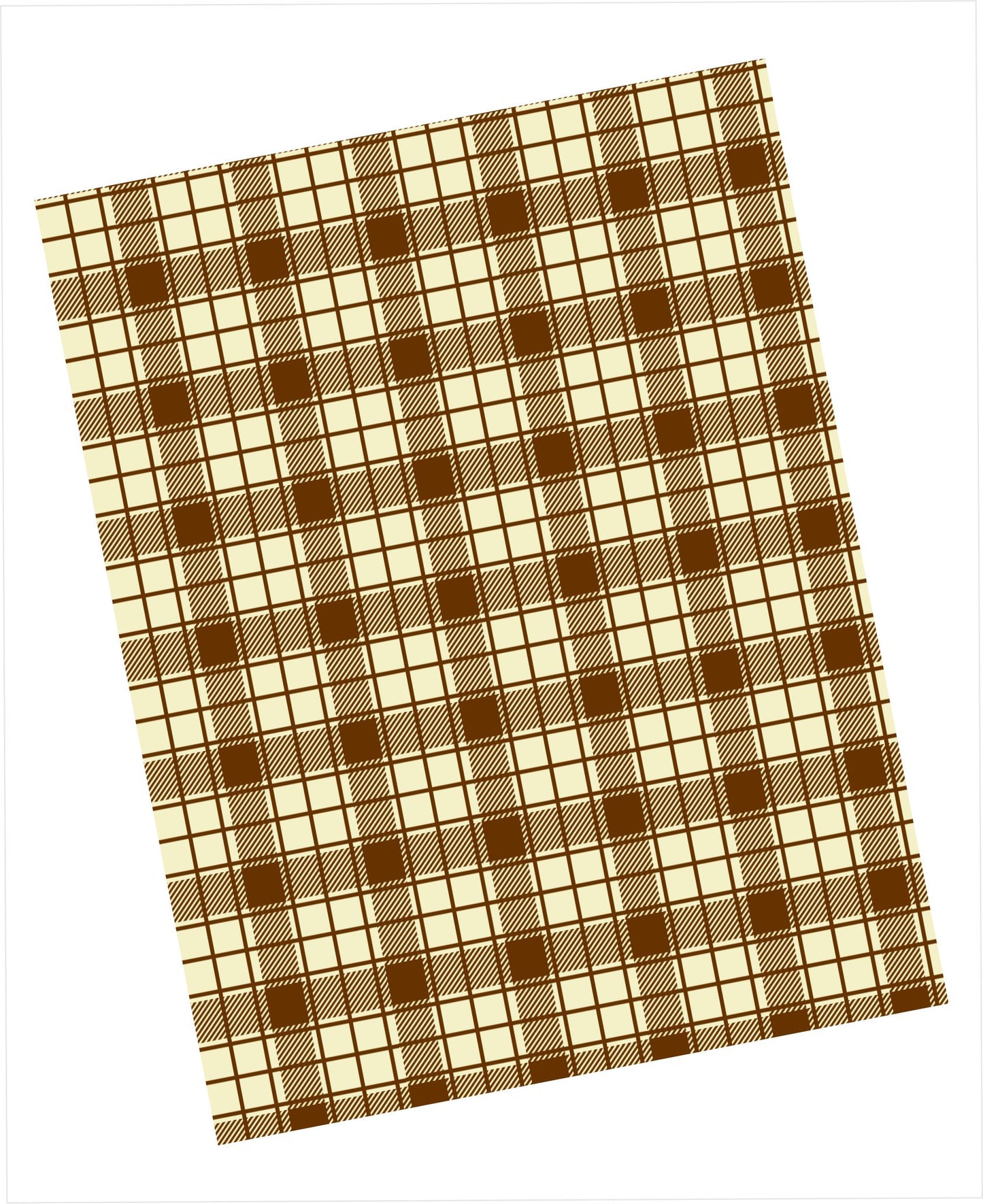 Cardstock with walnut brown and beige classic plaid pattern