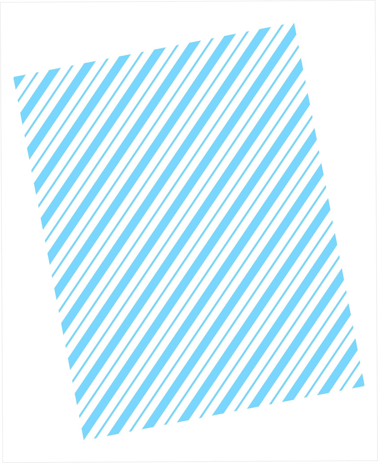 Cardstock with sky blue and white diagonal striped pattern