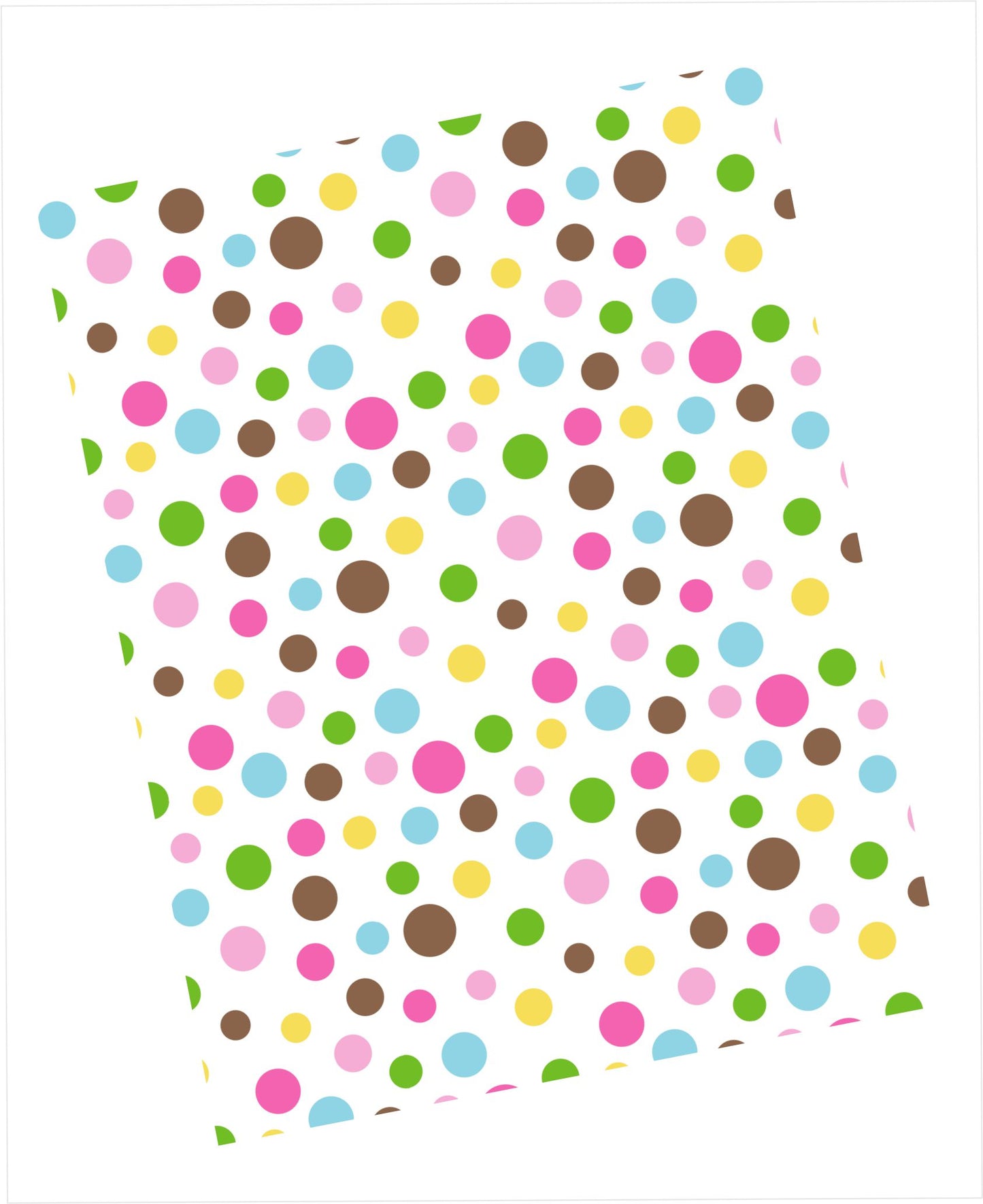 Cardstock with multicolour dots pattern on white