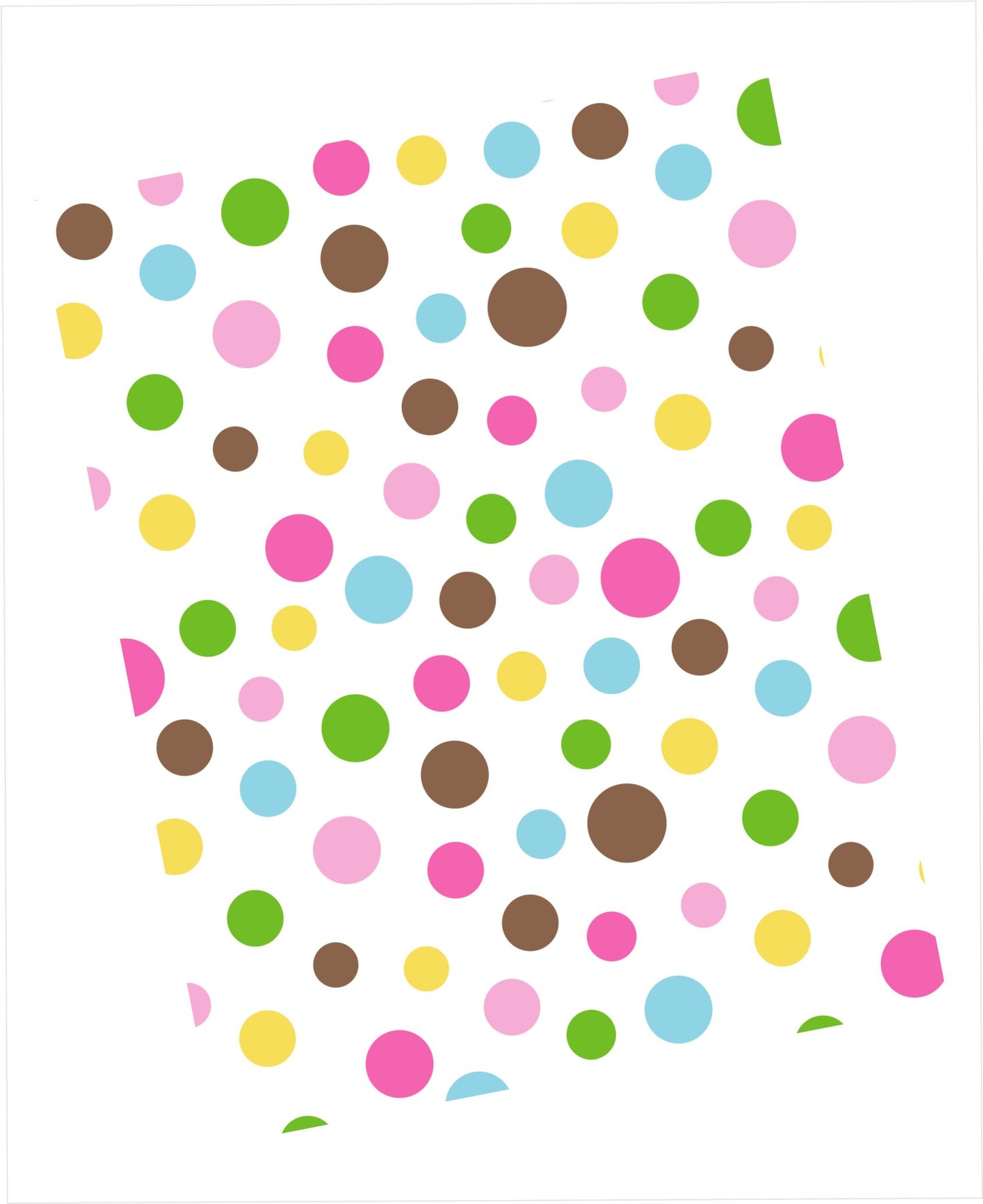 Cardstock with multicolour dots pattern on white