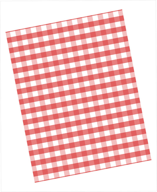 Cardstock with red and white gingham pattern