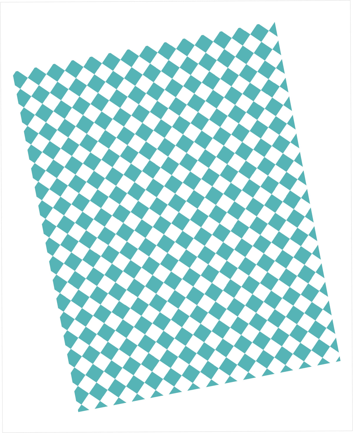 Cardstock with turquoise and white harlequin pattern