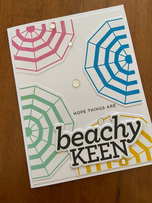 Thinking of You Card with Beach Umbrellas Design