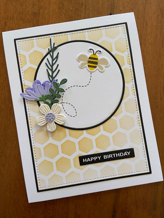 Honeycombs, Flowers, & Bee Happy Birthday Card