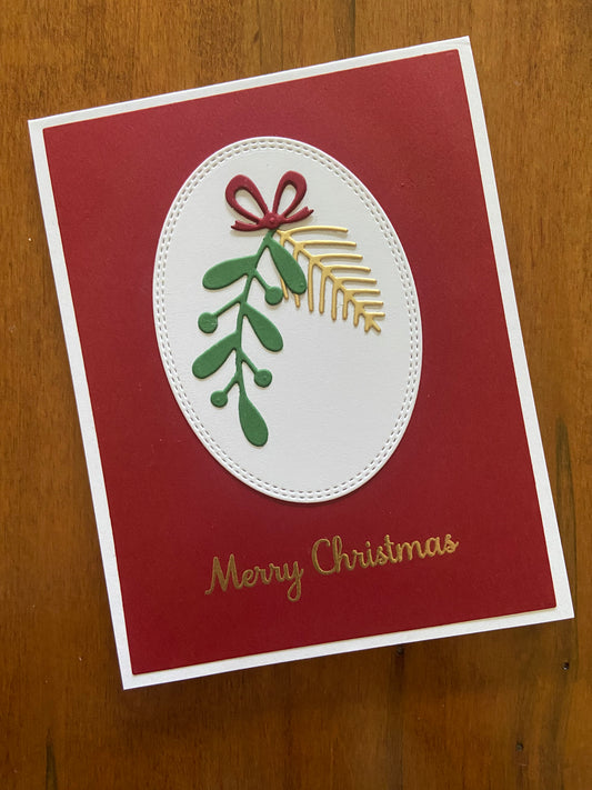 Foliage & Spruce Sprig Merry Christmas Card