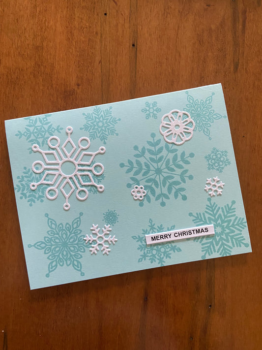 Blue Snowflakes Christmas Card v1