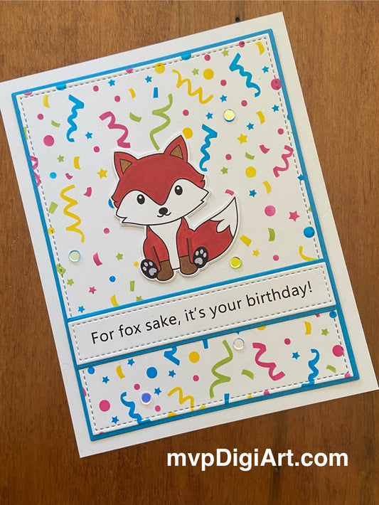 Handmade Birthday Card | For Fox Sake, It's Your Birthday!