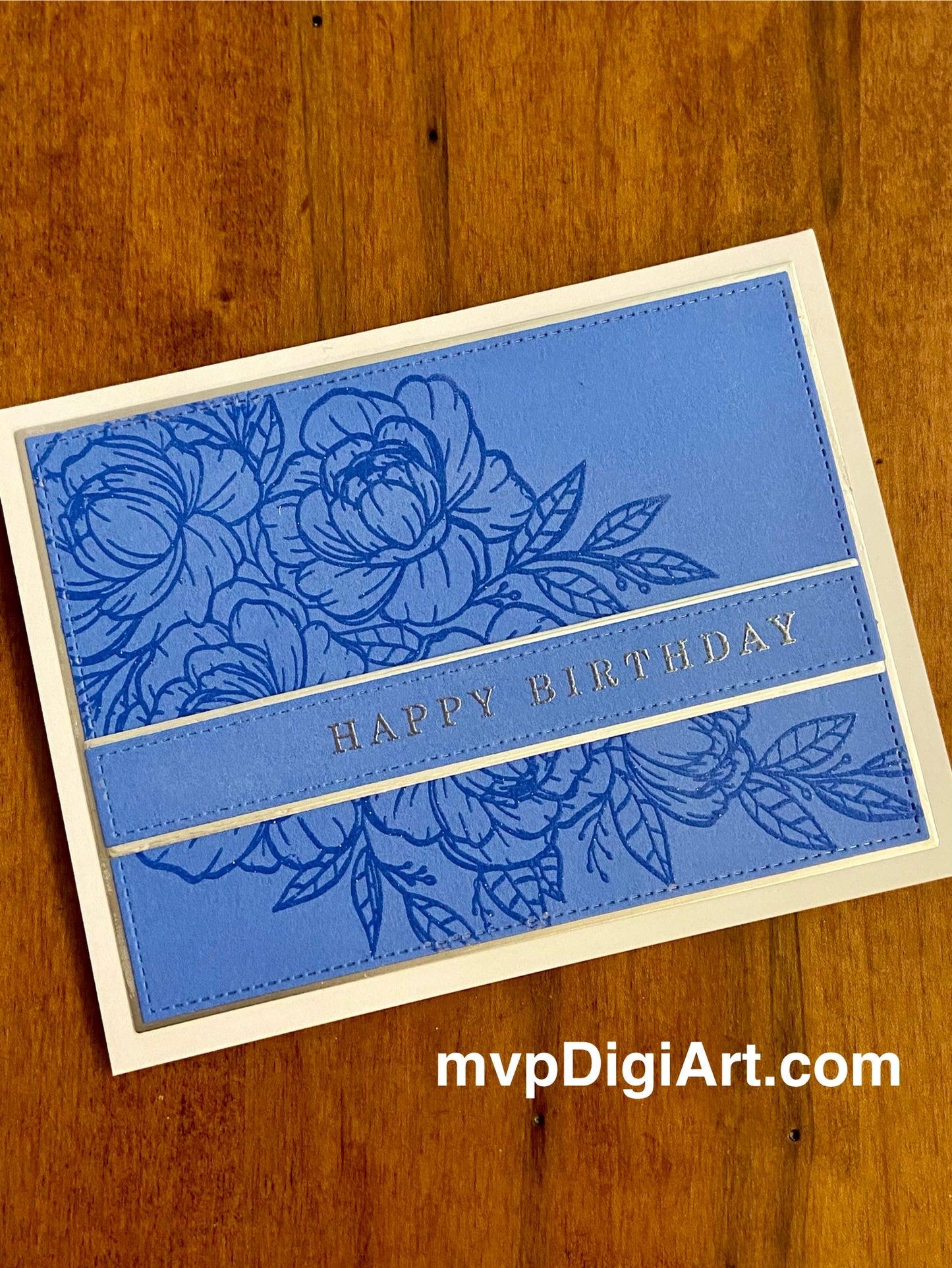 Handmade Birthday Card | Elegant Florals Outline