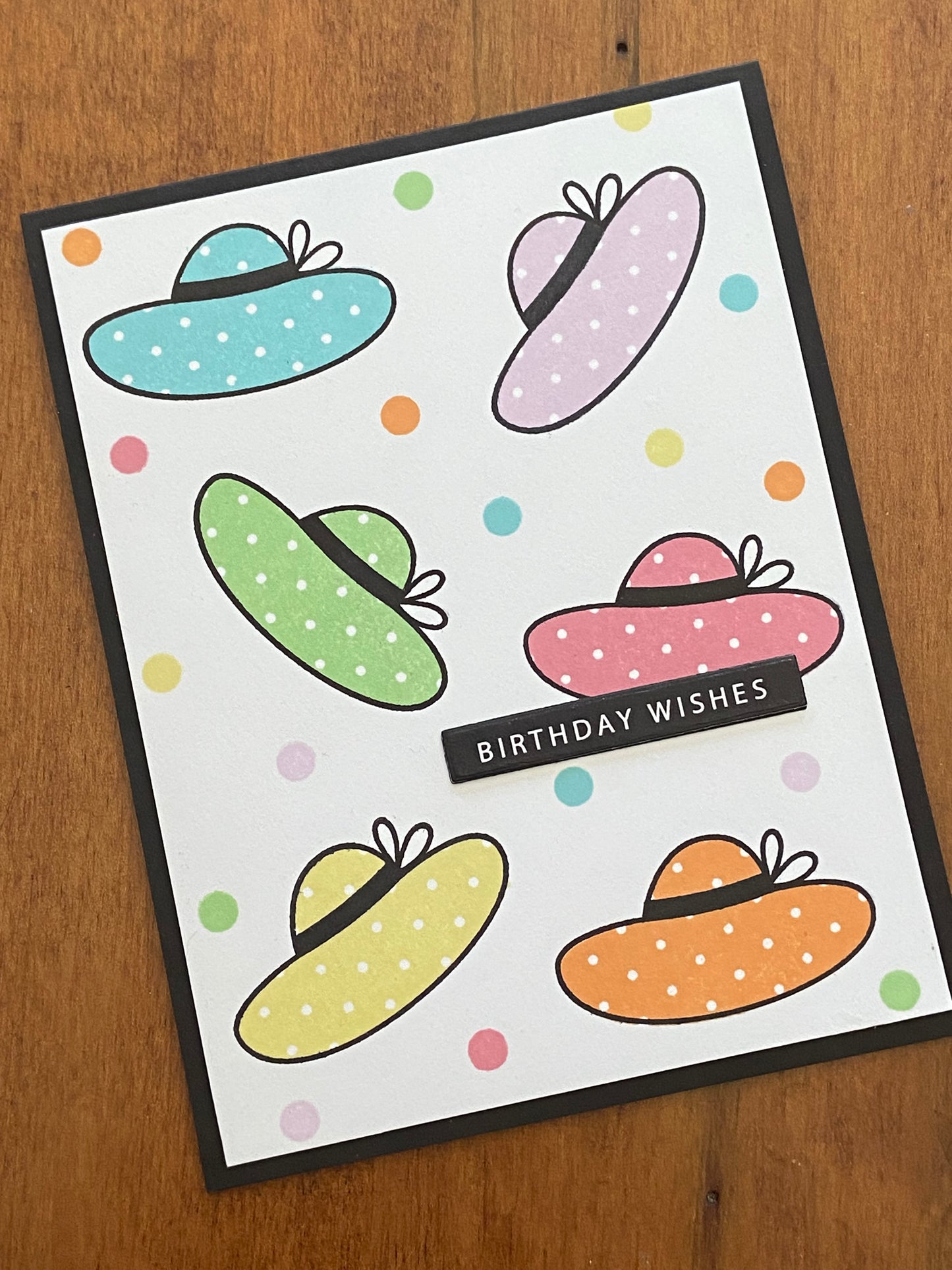 Beach Hats & Dots Birthday Wishes Card