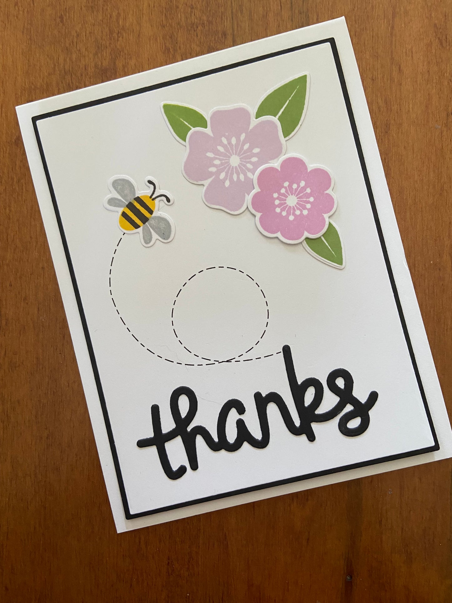 Flowers & Bee Thanks Card v1