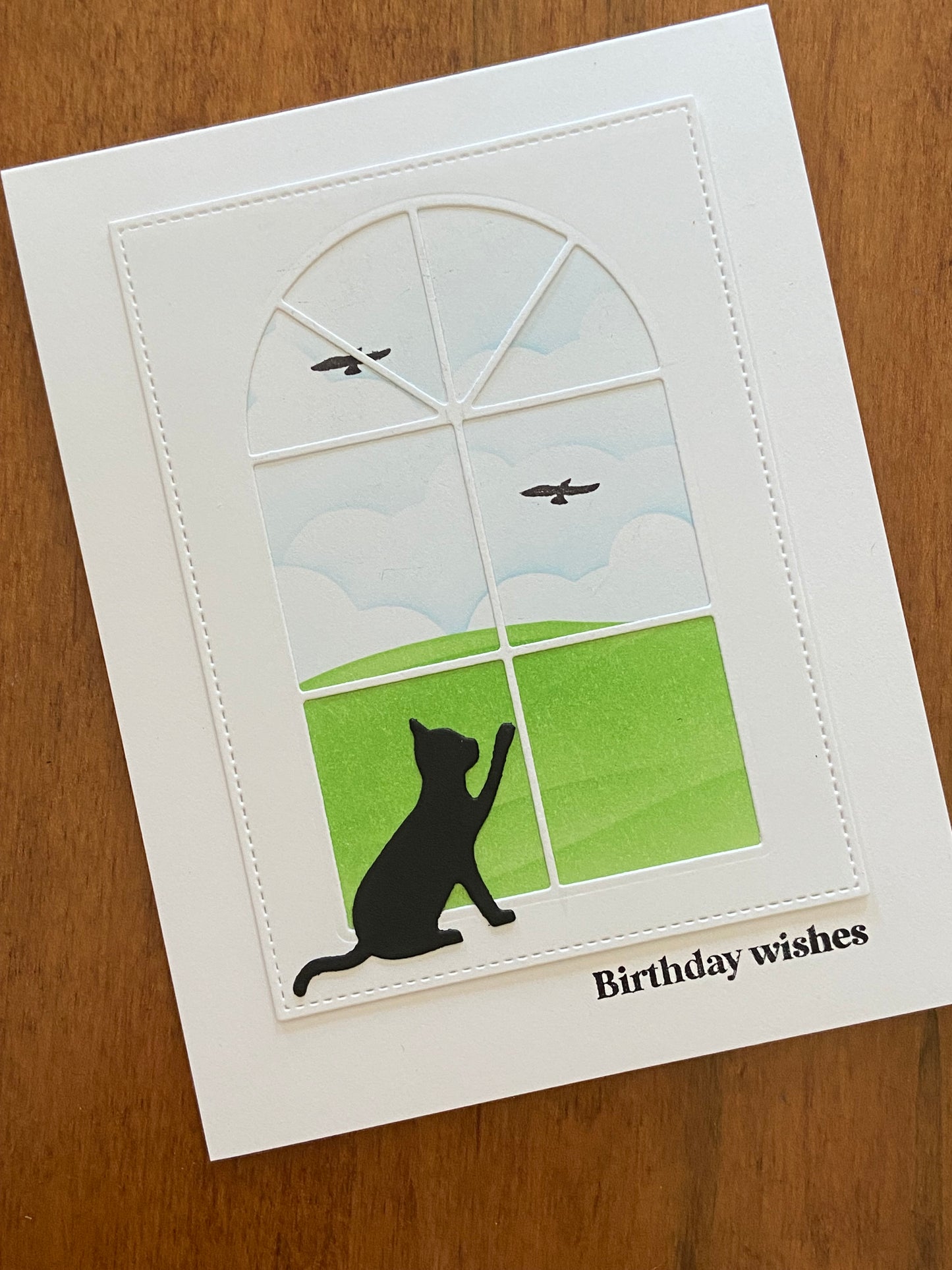 Cat In The Window Birthday Wishes Card