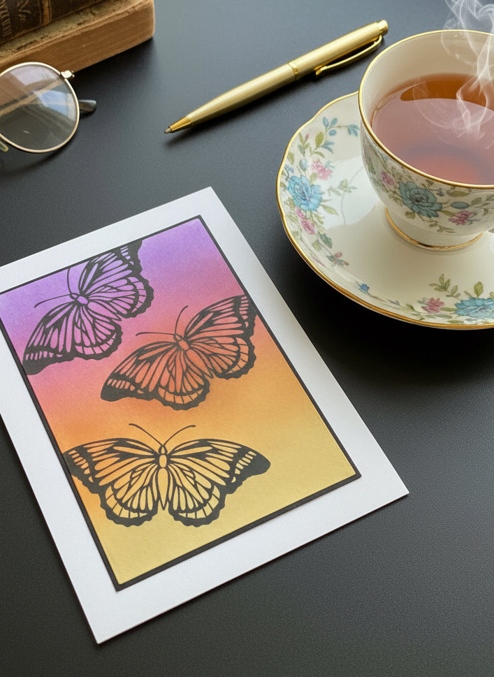 Simple Butterfly Card | Handmade Silhouette Design | Blank Any Occasion Card