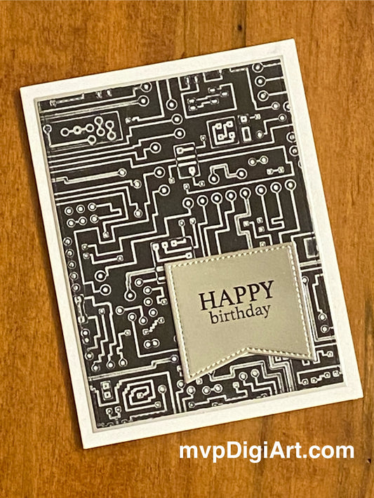 Handcrafted Circuit Board Birthday Card | For the Techie in Your Life | Unique Geek Gift