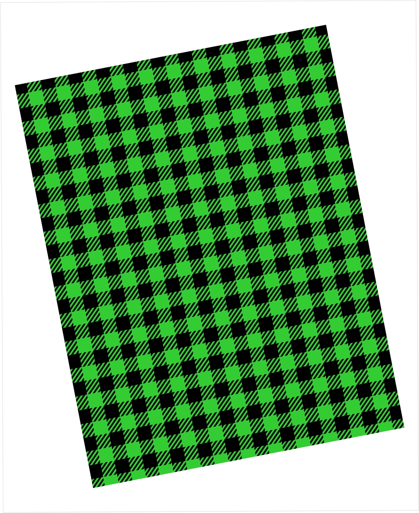 Clover green and black buffalo check pattern