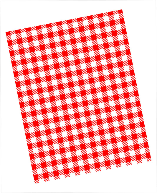 Red and white buffalo check pattern