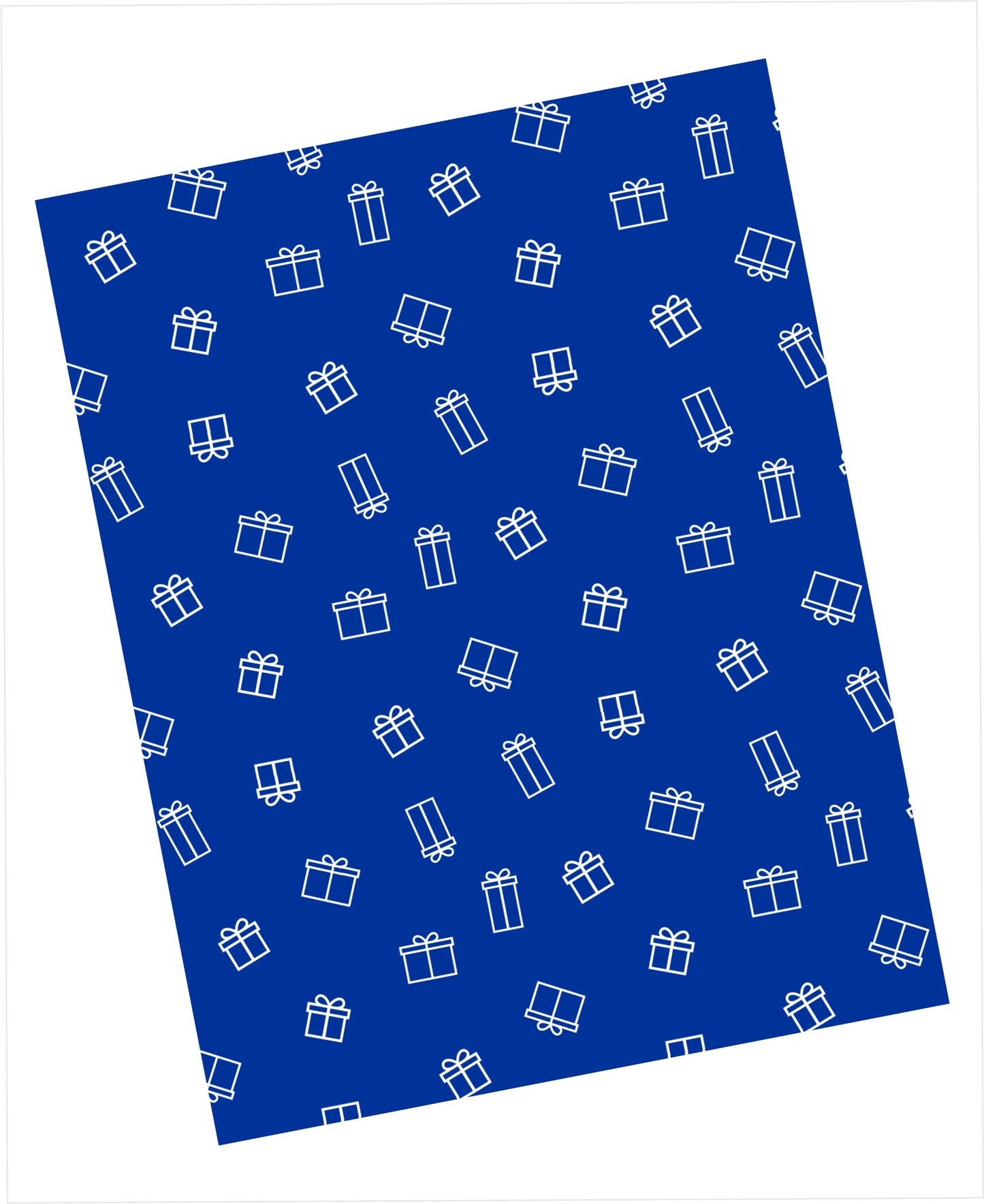 Dark blue cardstock with white gift box pattern