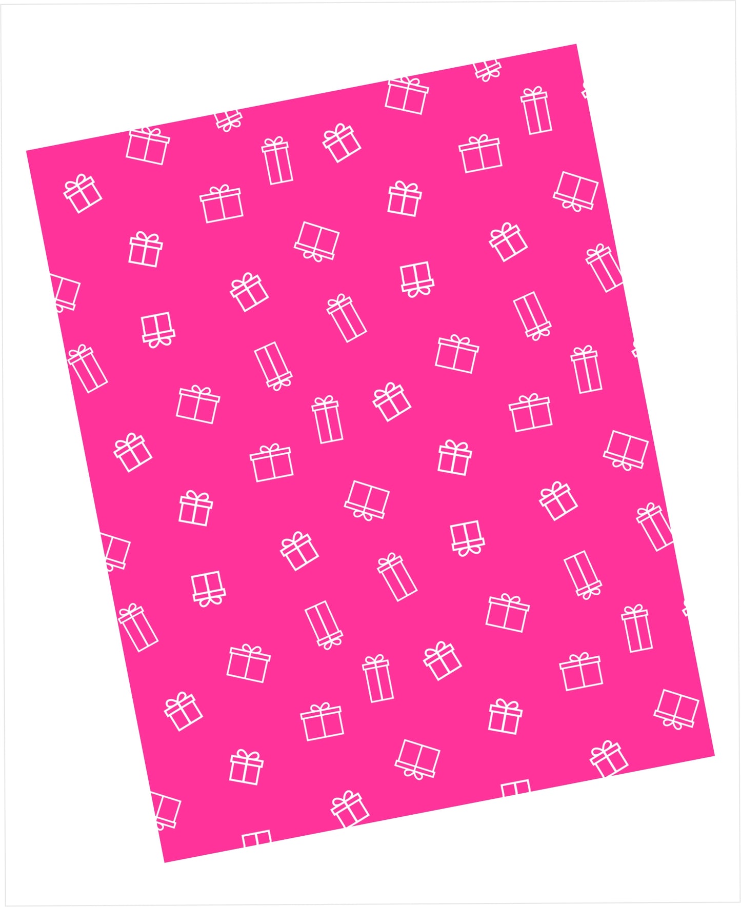 Hot pink cardstock with white gift box pattern