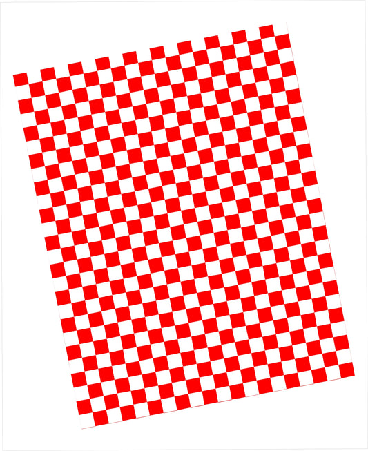 Cardstock with red and white checkered pattern