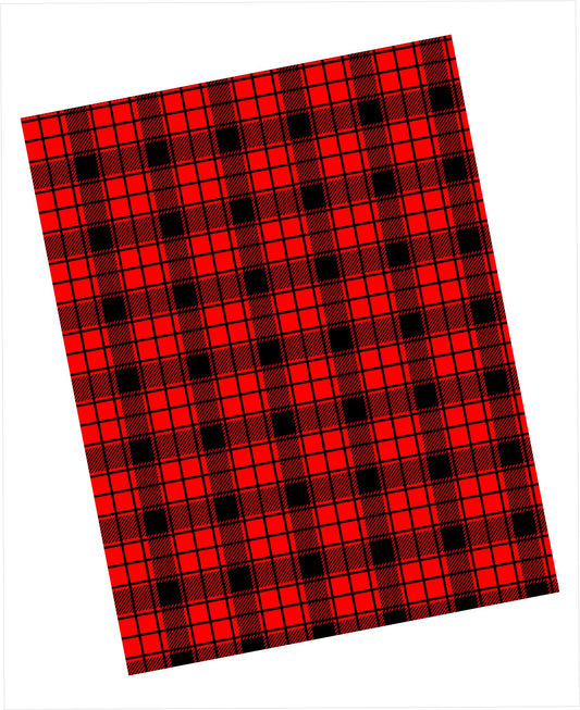 Cardstock with red and black classic plaid pattern