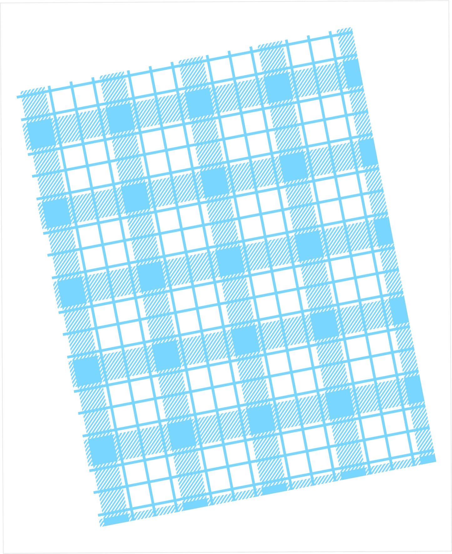 Sky blue and white classic plaid pattern