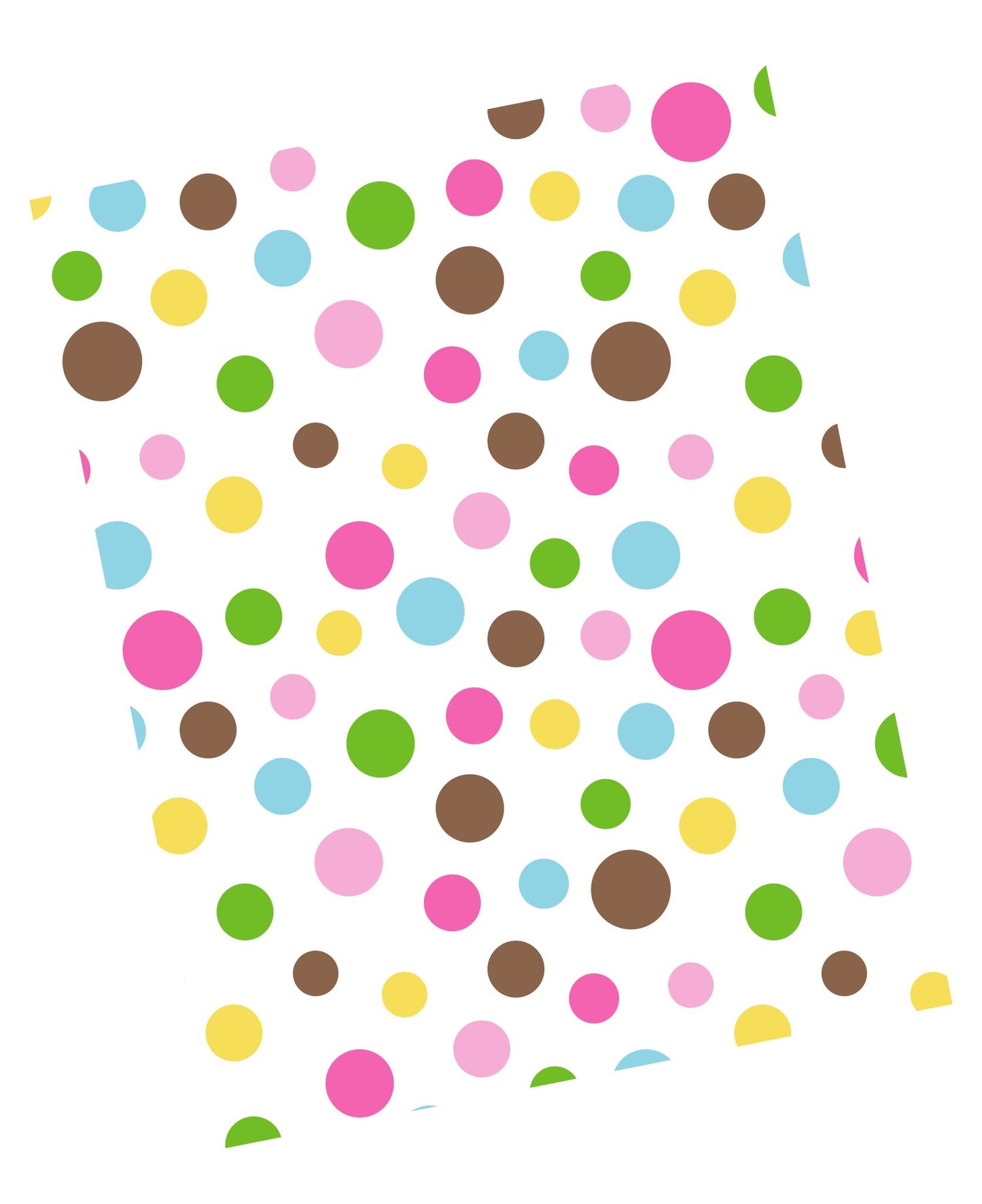 Multicolour dots pattern on white