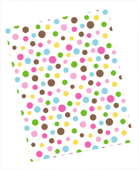 Cardstock with multicolour dots pattern on white