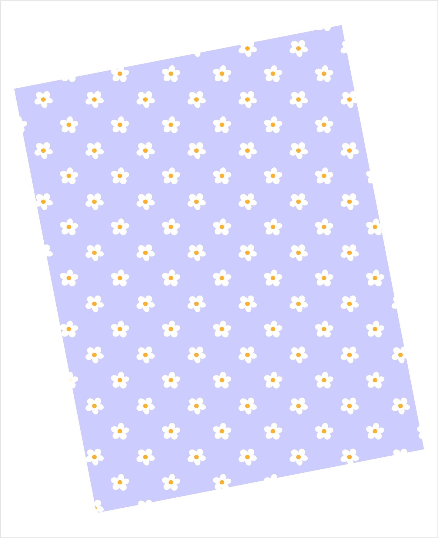 White floral pattern on lavender