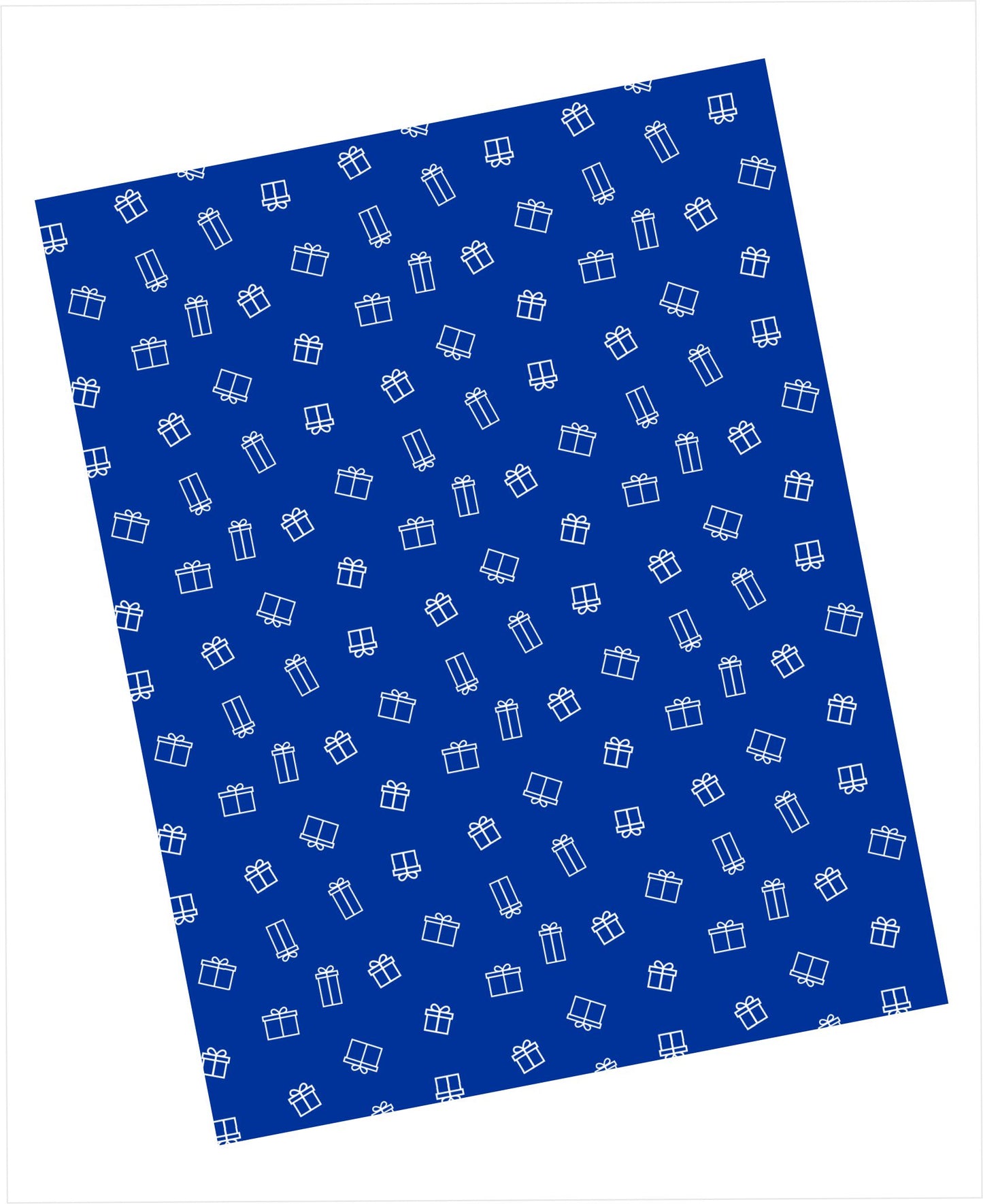 Cardstock with white gift box pattern on dark blue background