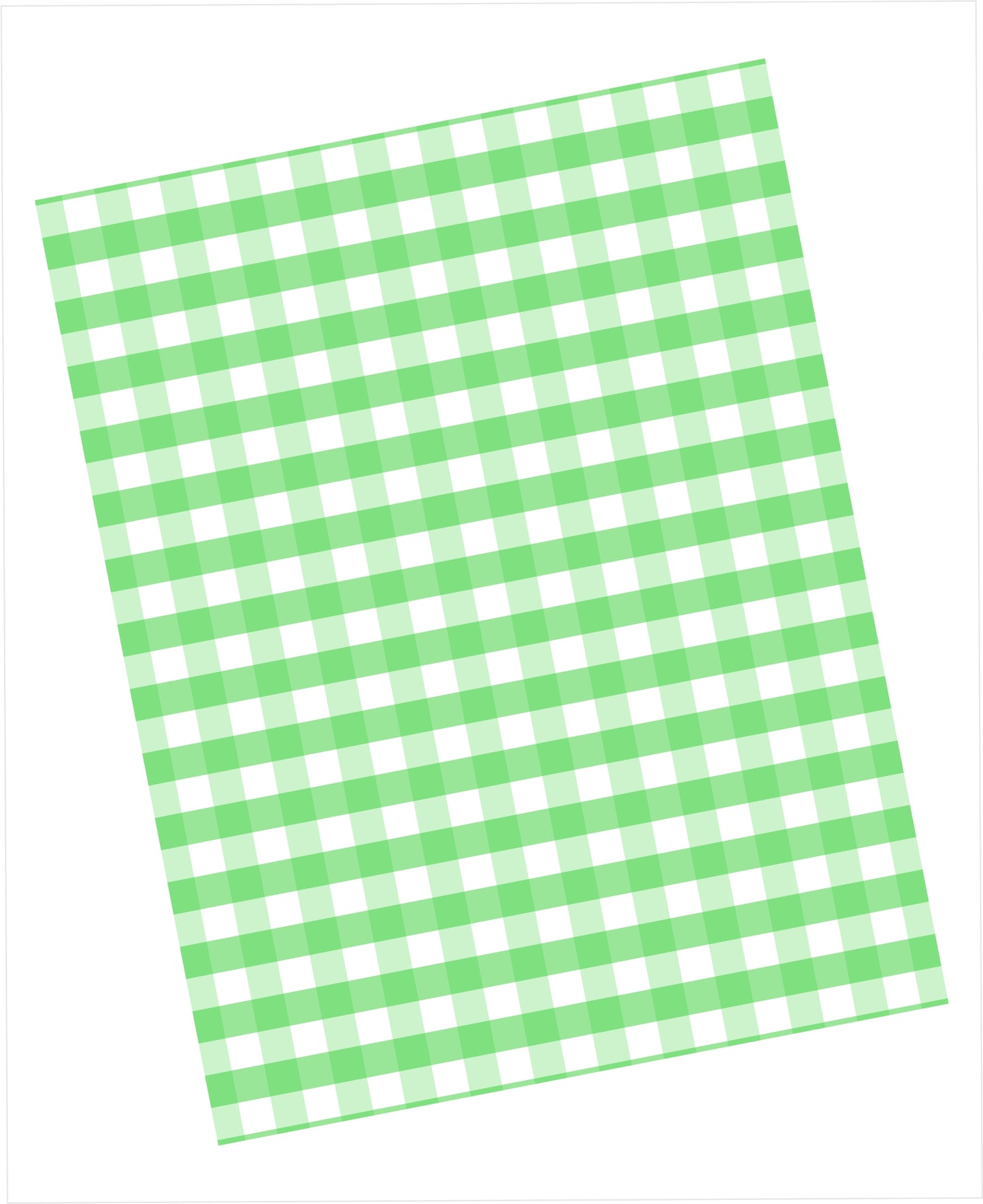 Cardstock with clover green and white gingham pattern