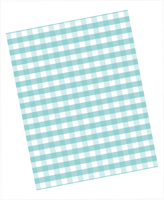Turquoise and white gingham pattern