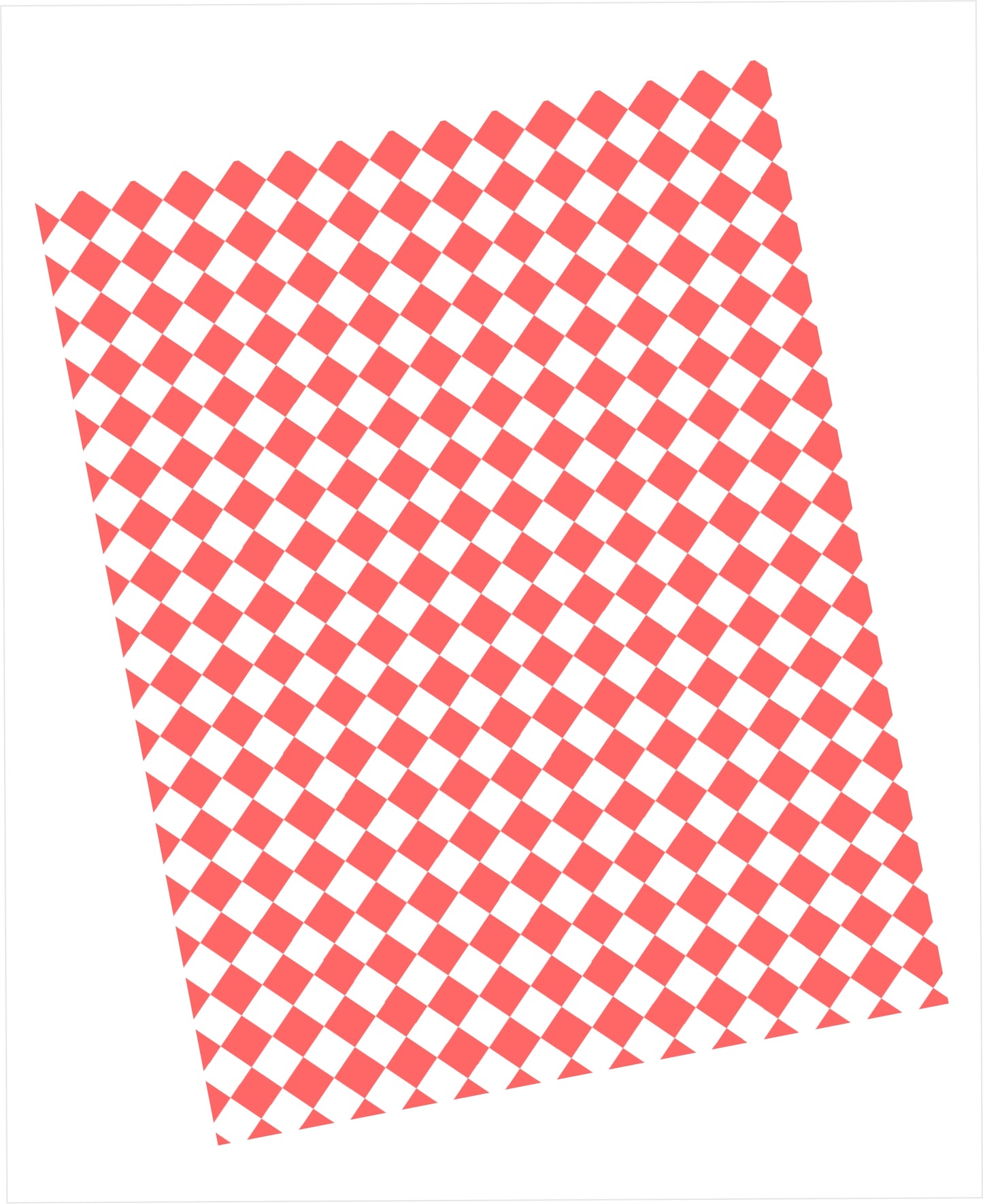Coral and white harlequin pattern