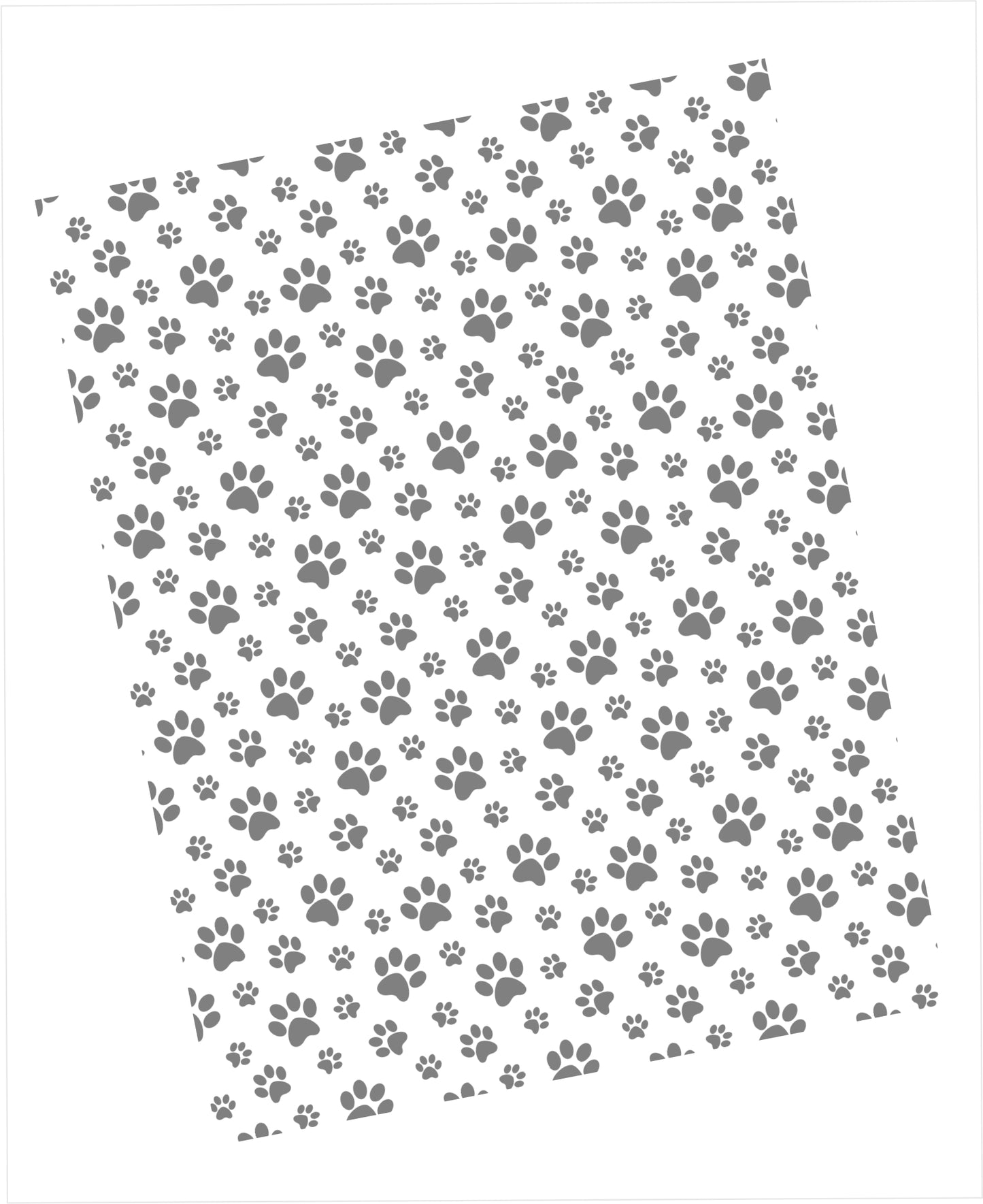 Grey paws pattern on white