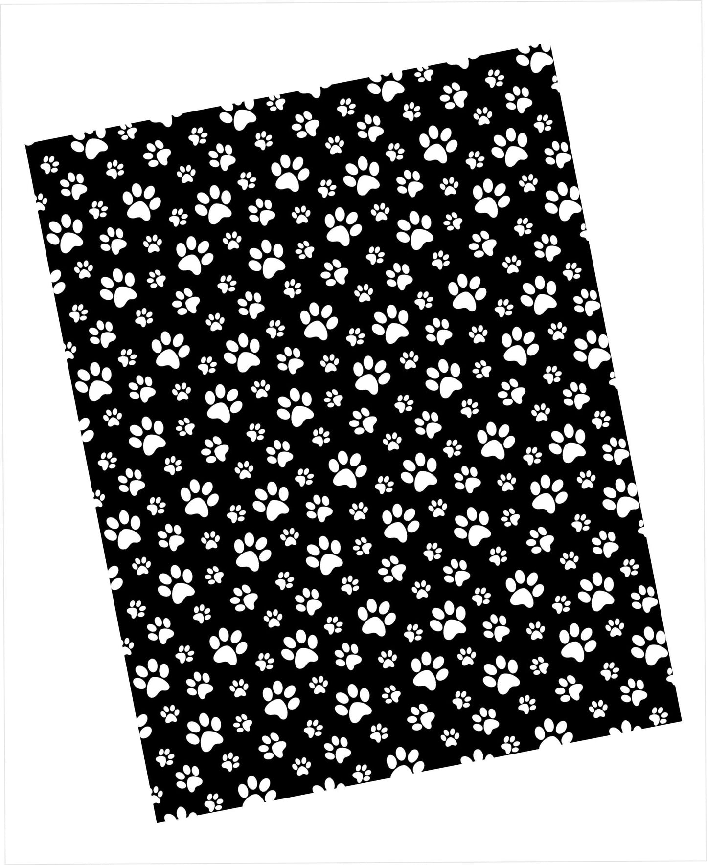 White paws pattern on black