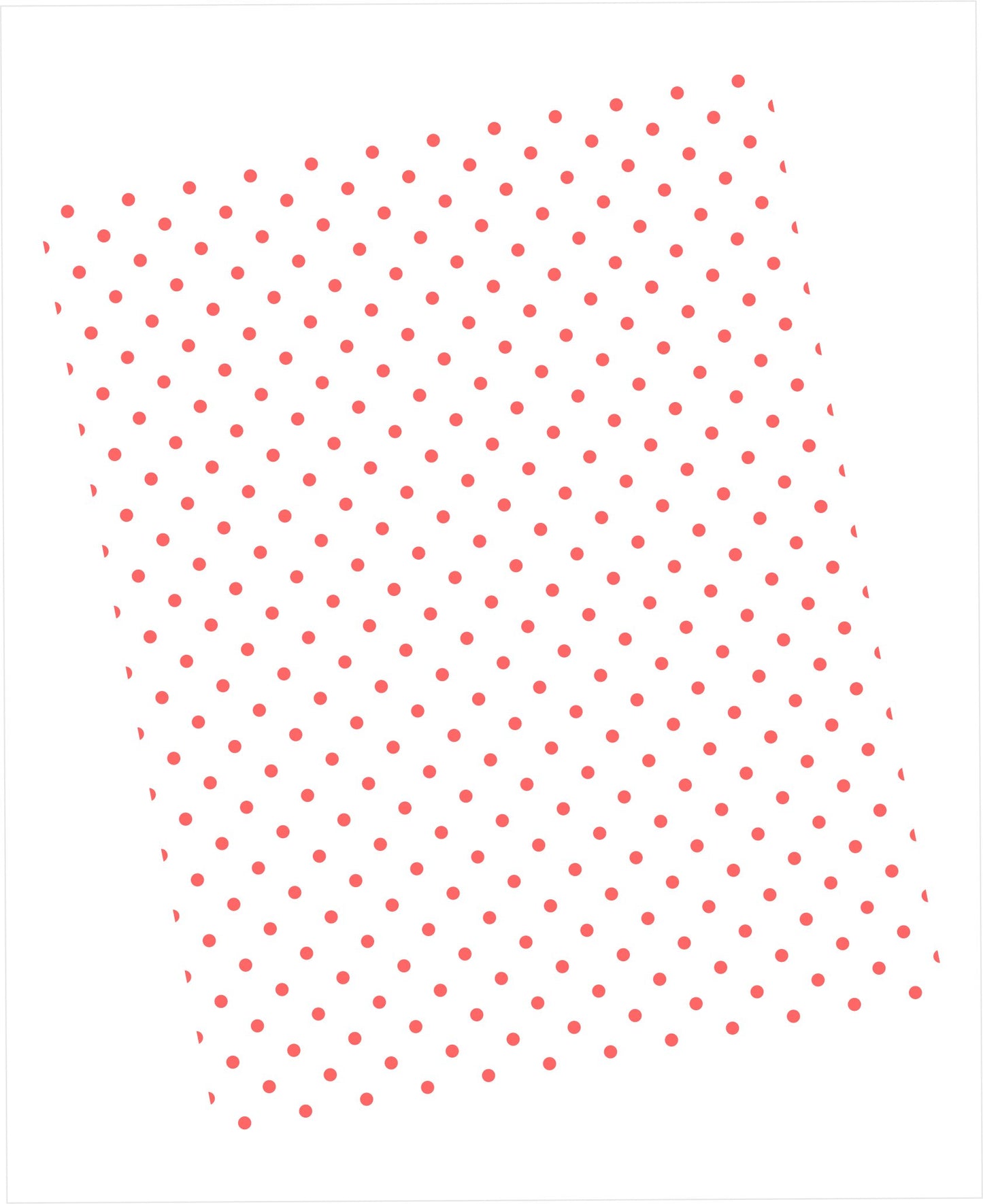 Cardstock with coral swiss dots pattern on white