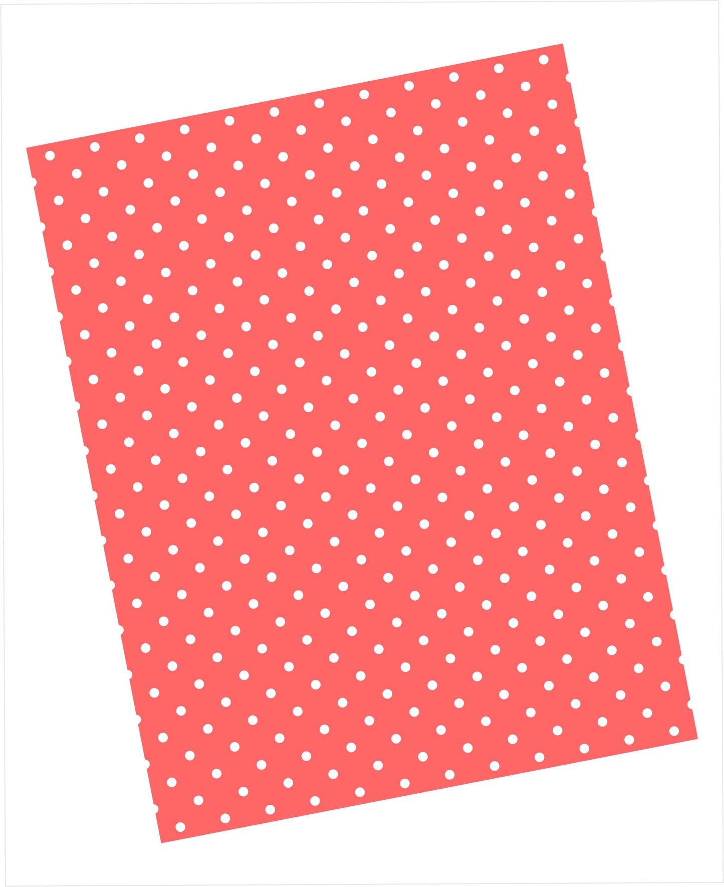 Cardstock with white swiss dots pattern on coral background