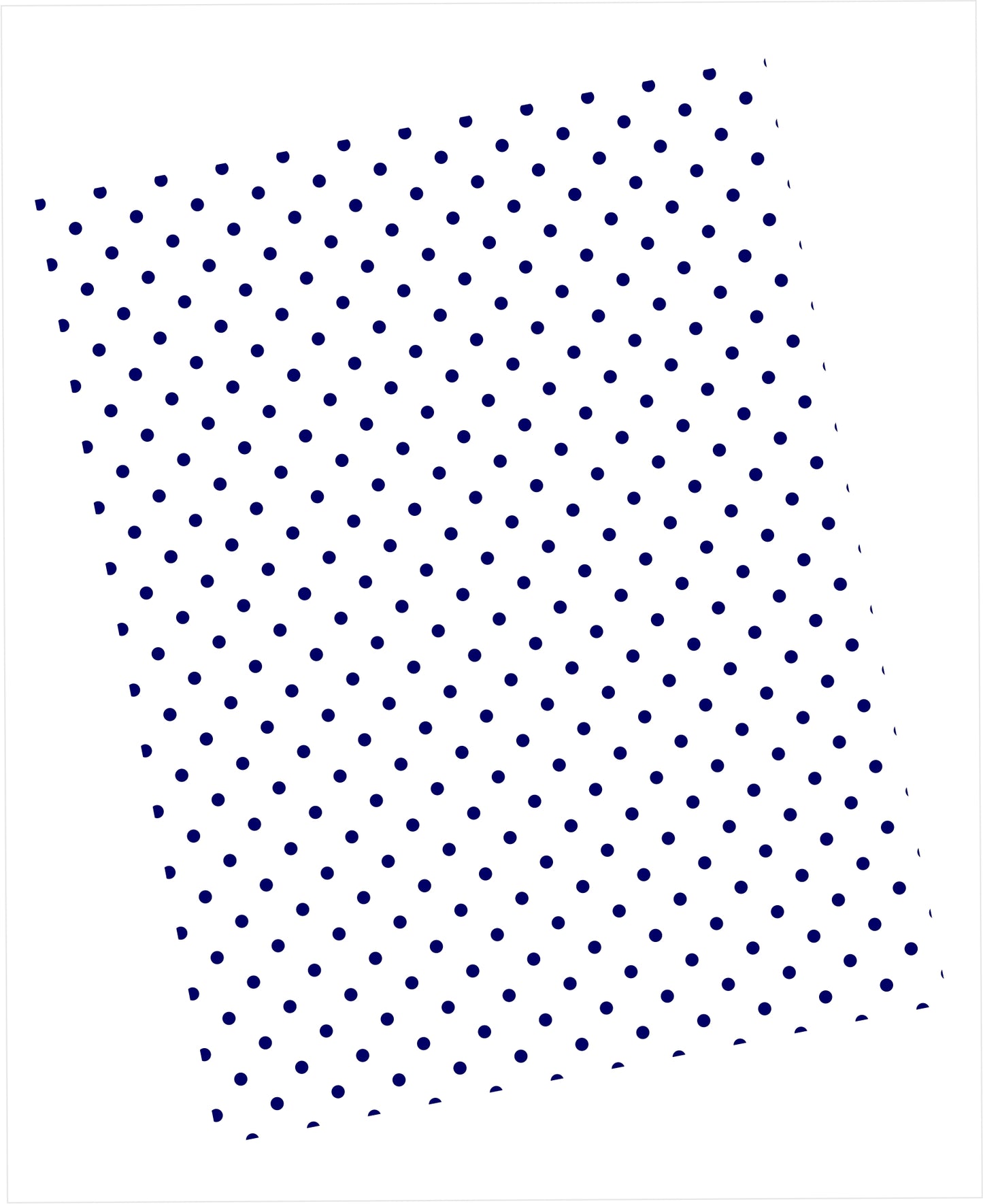 Dark blue swiss dots pattern on white