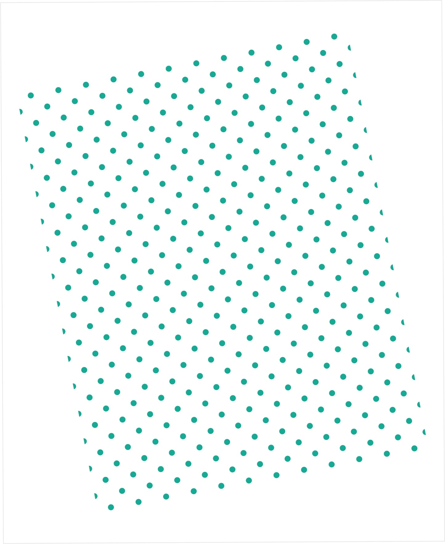 Green blue swiss dots pattern on white