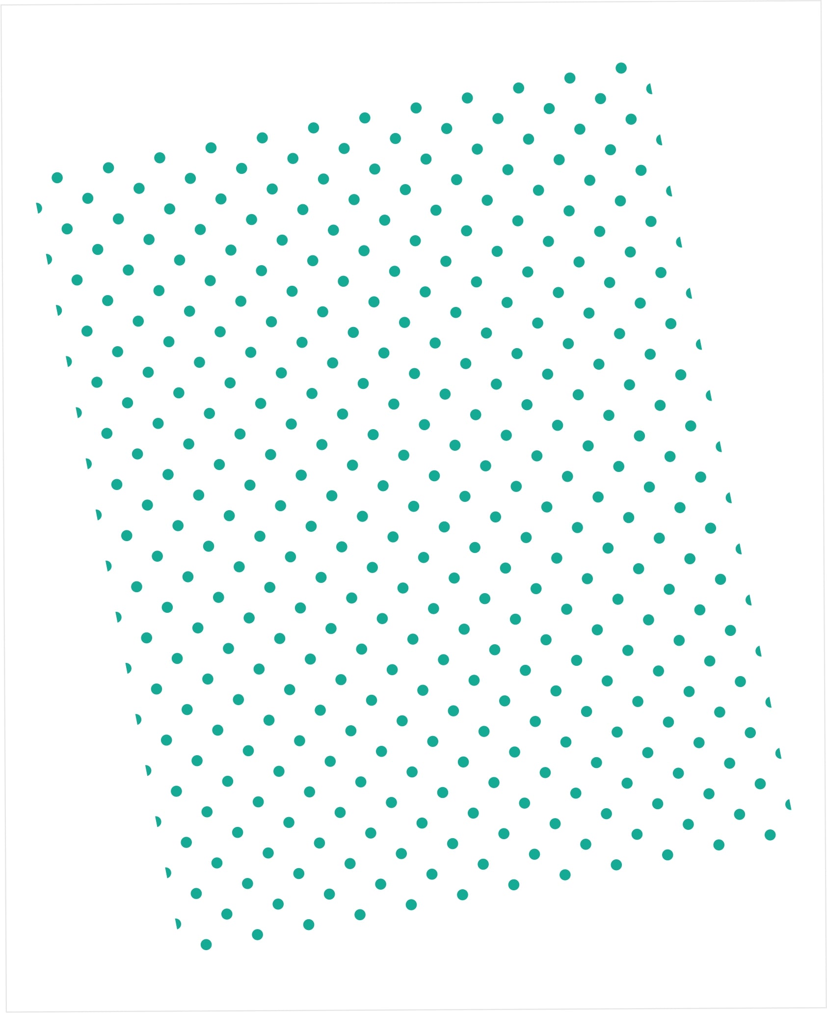 Green blue swiss dots pattern on white