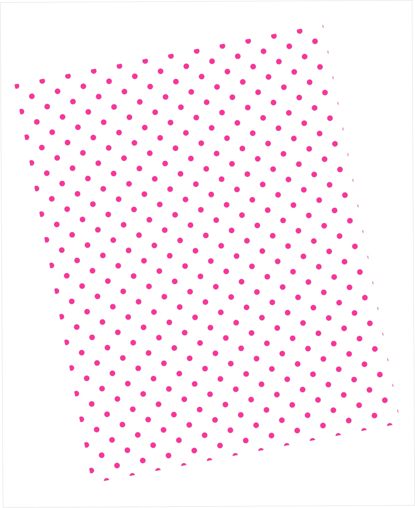 Hot pink swiss dots pattern on white