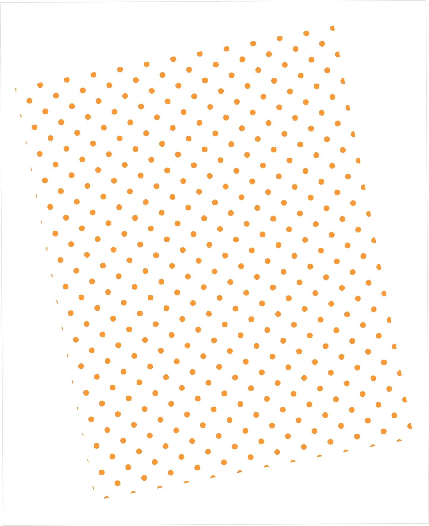 Cardstock with orange swiss dots pattern on white