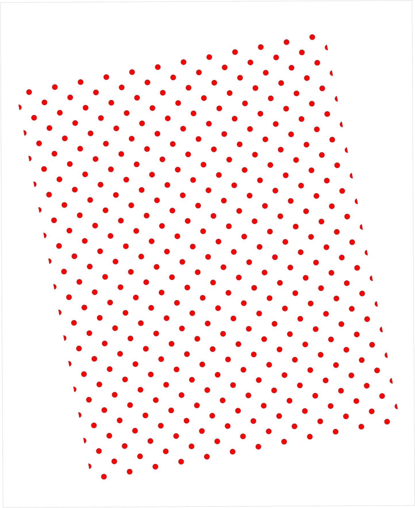 Red swiss dots pattern on white